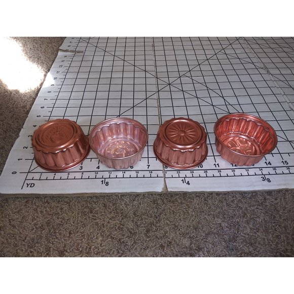 Vintage Copper Aluminum Kitchen Molds Lot of 4 Shamrock Acorn Flower Copper Mold - Picture 5 of 5